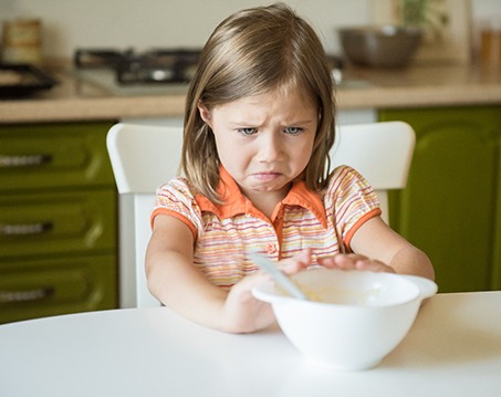 Child refusing to eat her food